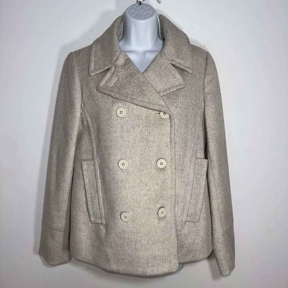 J. Crew Light Gray Wool Nello Gori Peacoat Women's Size 6 Academia Preppy